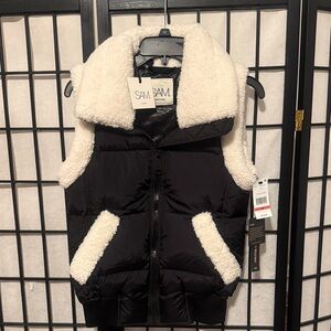 Sam Edelman Black Vest with Cream Accents